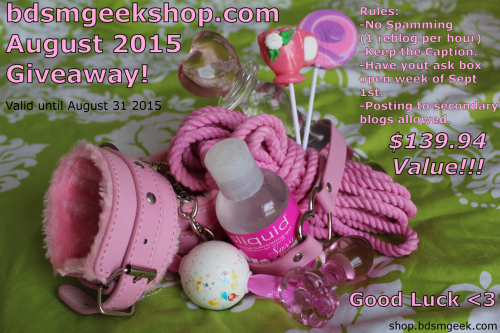 bdsmgeekshop:

BSDMGeek’s August GIVEAWAY!Reblog to be entered...