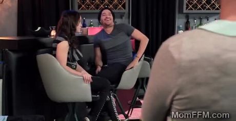 Busty cougar makes stepdaughter watch how she handles her bf