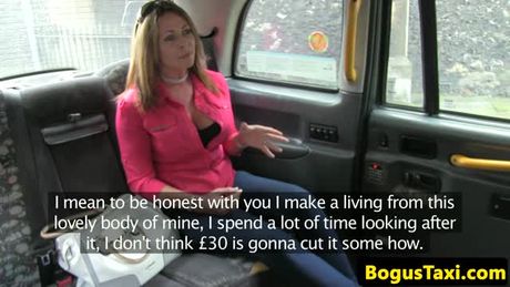 Busty glam mature cumcovered during taxi ride