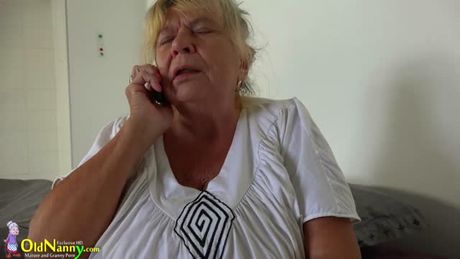 OldNanny Old lesbian grandma masturbating pussy with teen