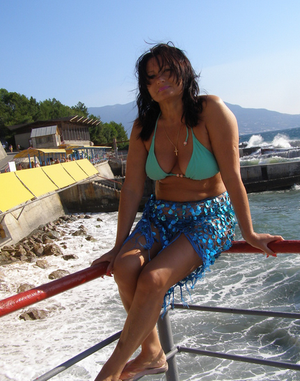 Mature at Beach in Bikini