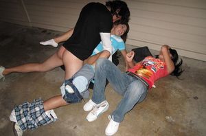 Free porn pics of Teen fucks her man in front of her friends 7 of 17 pics