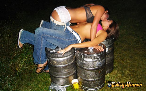 College girls kissing