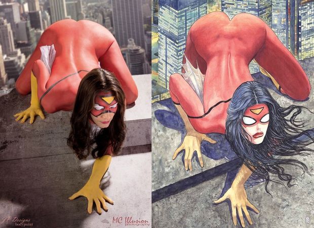 Spider woman art pose
