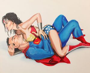 Toon art - Wonder Woman and Superman