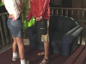 Hot Blonde Shemale At Sex School