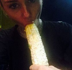 Miley Cyrus Sucking Sweetcorn