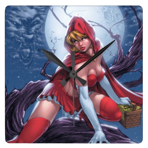 Toon character - Red Riding Hood - Wolf in the sky