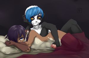 Anthro panda judas jerking off gay otter Taylor reach around handjob