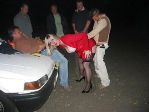 guys line up to shag slutty dogger