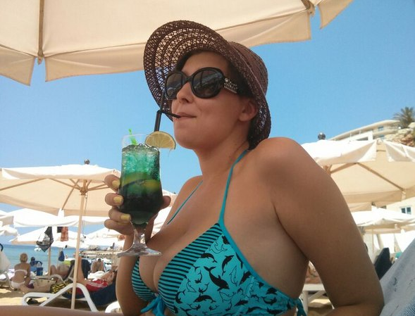 Busty at Beach