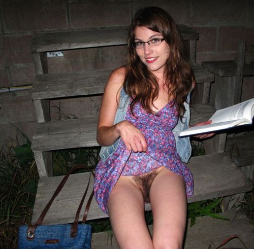 Bare Bottom Hairy Pussy Public Upskirt Pic
