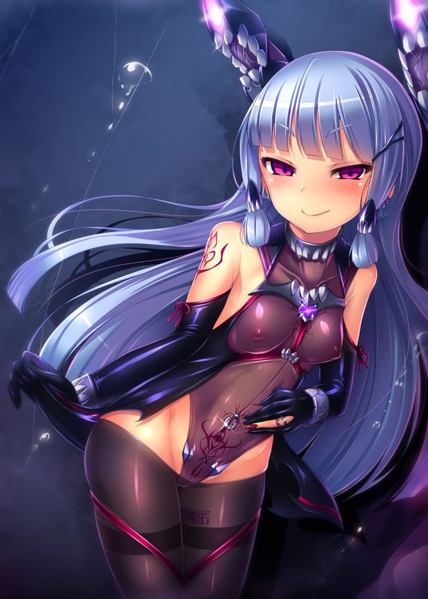 kantai collection shinkaisei-kan dark persona murakumo (kantai collection) satou kuuki high resolution 1girl bangs bare shoulders black legwear blunt bangs blush breasts bubble corruption earrings elbow gloves erect nipples erect nipples under clothes glo