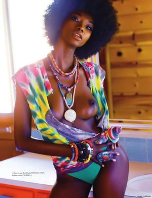 Sexy woman with afro