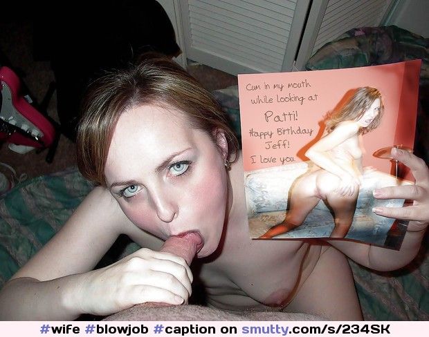 MILF sucking dick while holding a birthday sign