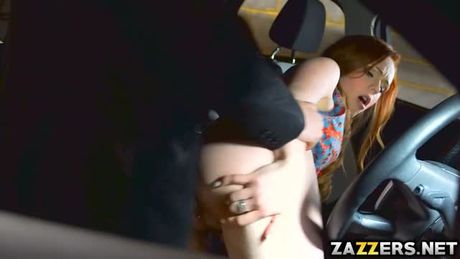 Ella Hughes licked and sucked salemans sizeable cock