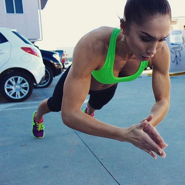 Hot fit girl just doing some exercising