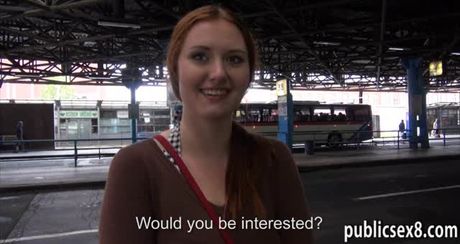 Big hooters amateur redhead Eurobabe banged for money