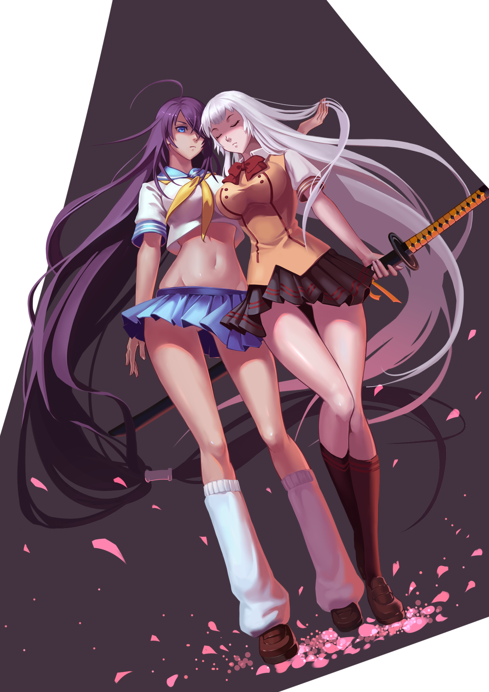 Awesome ecchi pic with gorgeous teens (18+)