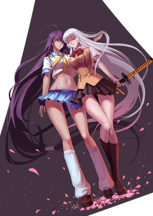 Awesome ecchi pic with gorgeous teens (18+)