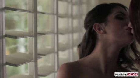 These lusty lesbian lovers August Ames and Kendra James started making some playful caresses when suddenly they turn so horny fr a hot lesbi