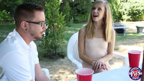 Blonde Skinny teen Rachel is a sexy horny teen. She thought she gets her visitor to like her pussy by fucking it so she tried.