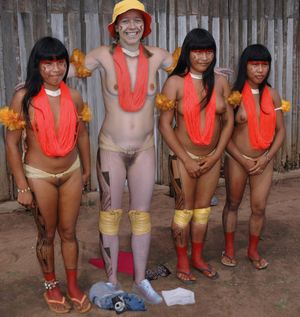 Here a picture of my wife trying to fit in with the natives girls.