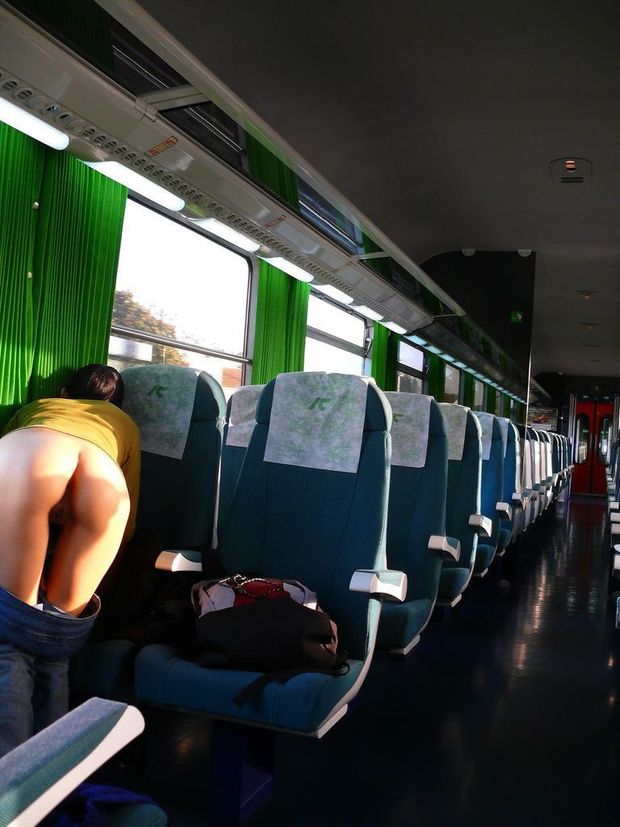 Wife Flashing Ass On Train