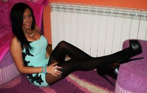 Tanned bimbo in tight slutty mini dress at the houseparty