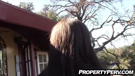 Sexy black realtor convinced to fuck on camera