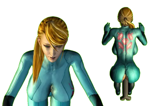 3d anal animated ass ass_cutout bent_over blonde_hair bodysuit bouncing_breasts breasts female female_only from_behind gif green_eyes hanging_breasts human large_breasts long_hair metroid nintendo ponytail samus_aran skin_tight solo torn_clothes zero_suit
