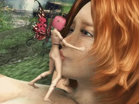 2girls 3d animated areola dickgirl erect_nipples fairy fairy_wings fellatio futanari gif nipples red_hair sexual_fantasy_kingdom tagme voluptuous