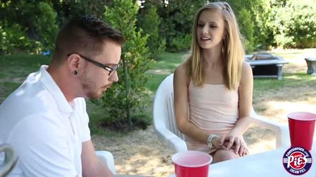 Skinny teen Rachel gets her Ex to fuck her and fills her with his cum for the last time before her parents come home.