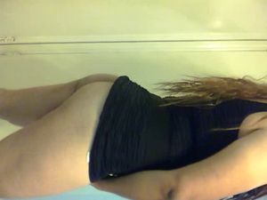 me a sexy tranny shemale in black mini dress dancing for you