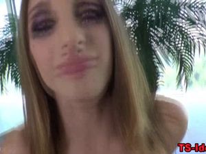 Shemale fuck and cum slut