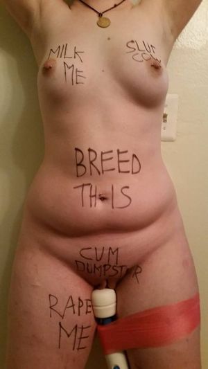 whore with wand tied to her pussy