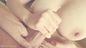 Cum on my tits baby