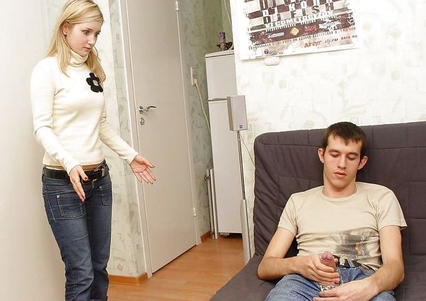 Let him jerk off. He's thinking of your tits and pussy anyway....