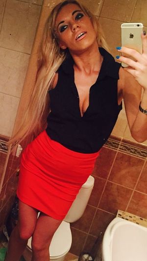 Selfie in her fav place at the party