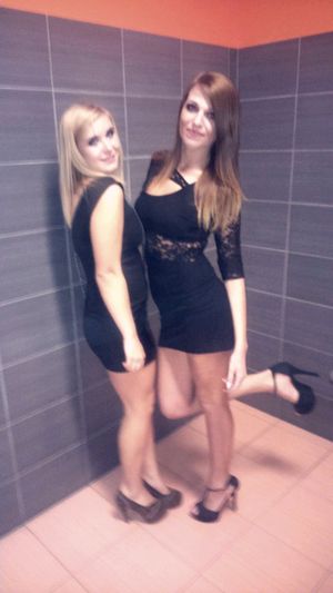 Restrooms blowing friends