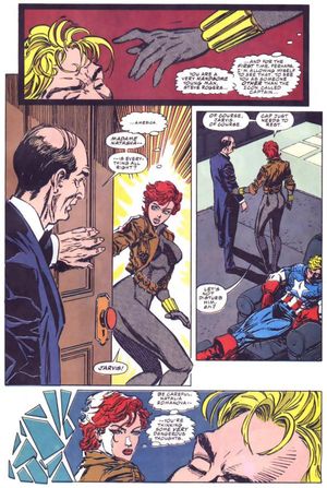 Black Widow having naughty thoughts of Captain America