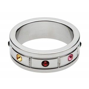 Multi-Colored Gem Accented Cock Ring