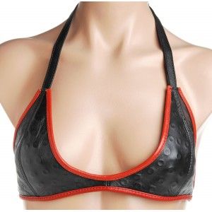 Spiked Leather Halter Style Bondage Bra