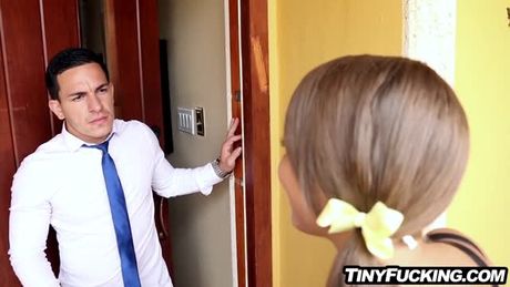 Hot petite babysitter gets drilled