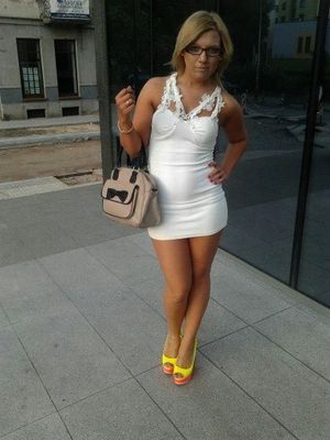 Hooking up in cute white dress