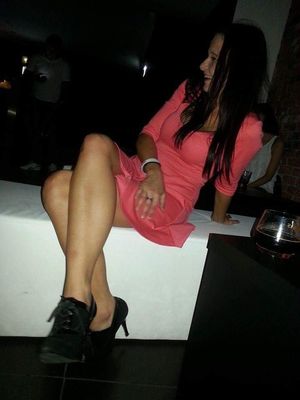 Sexy chick in pink dress at the party