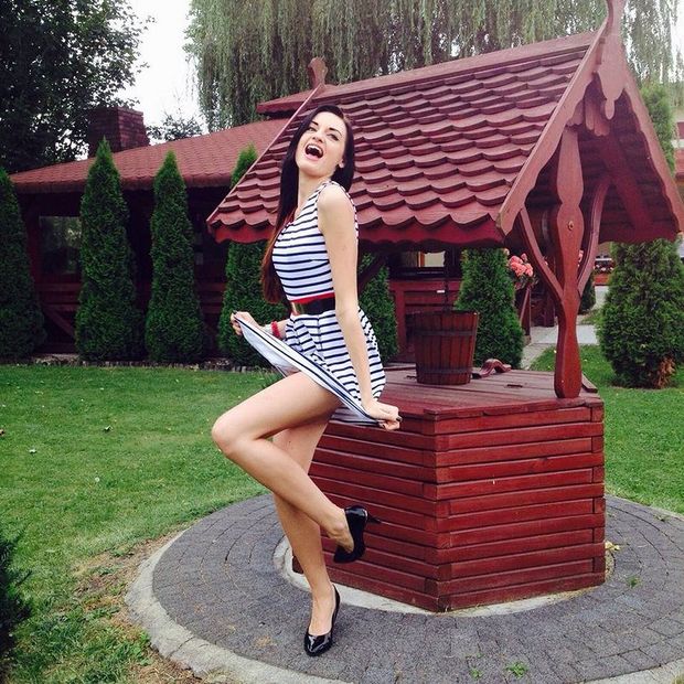 Young brunette outdoors