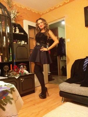 Mature in slutty outfit