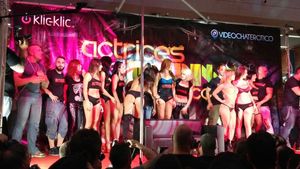 A ton of pornstars on stage