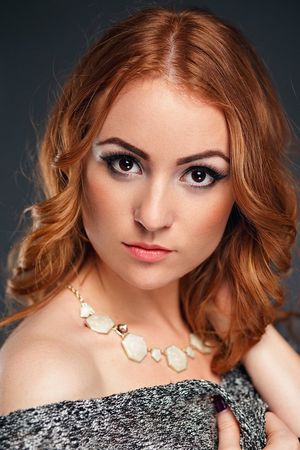 Pretty face of a redhead babe